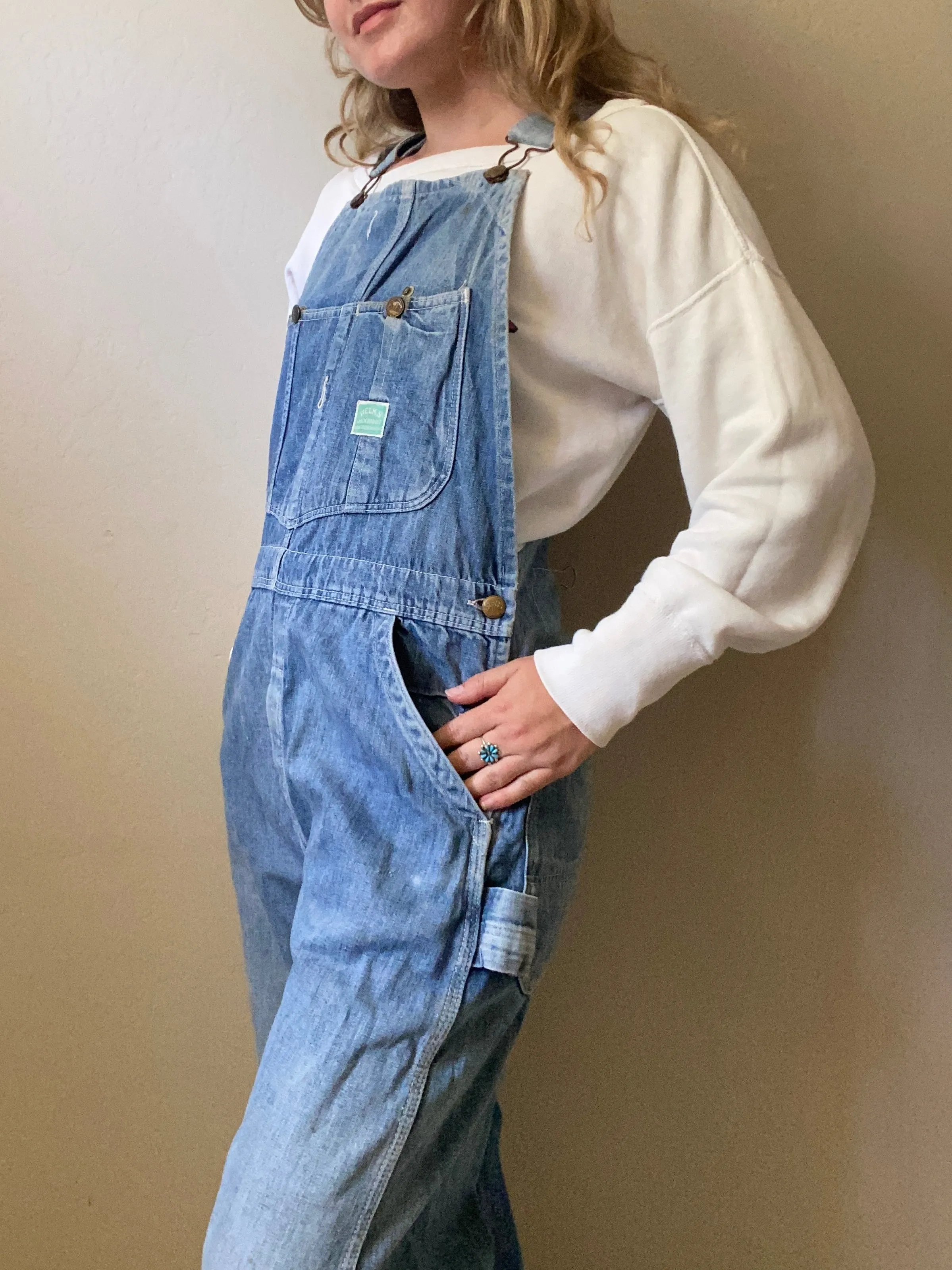 1950s Jack Rabbit Sanforized Denim Overalls 36x35