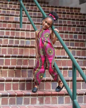 African Pink Swirl Jumpsuit