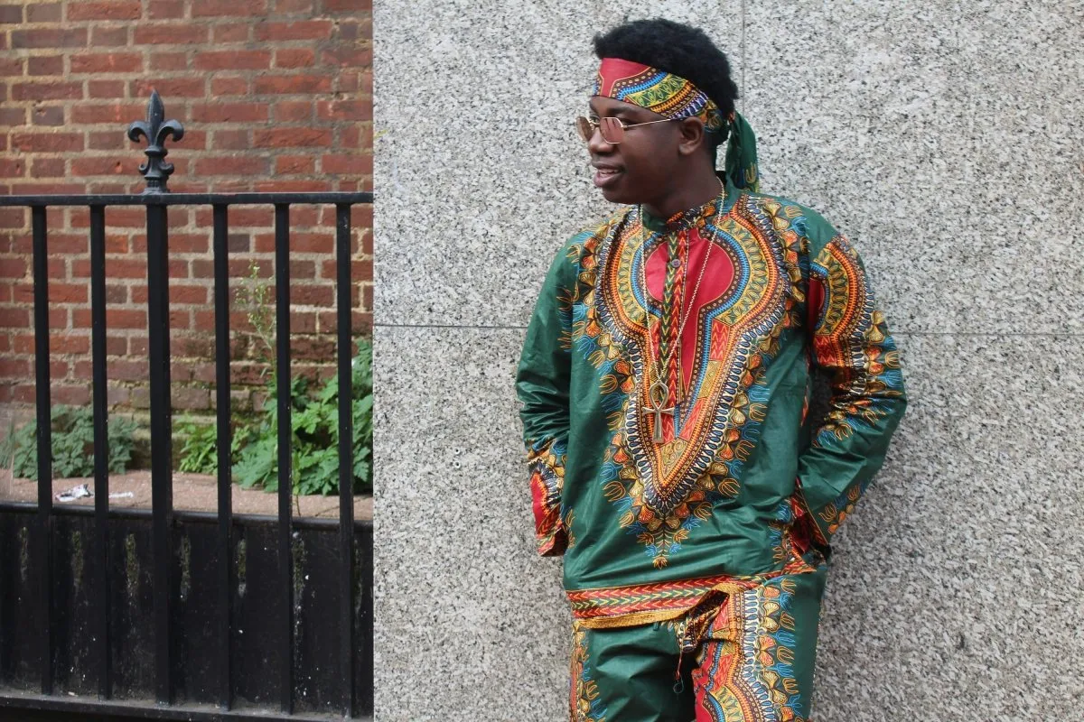 African Print Shirt in Green Dashiki - African Clothing