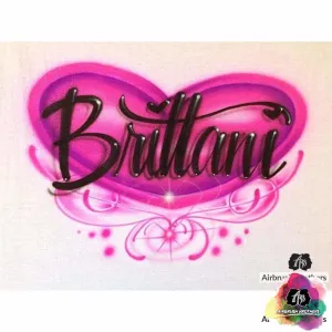 Airbrush Brittani Heart Shirt Design