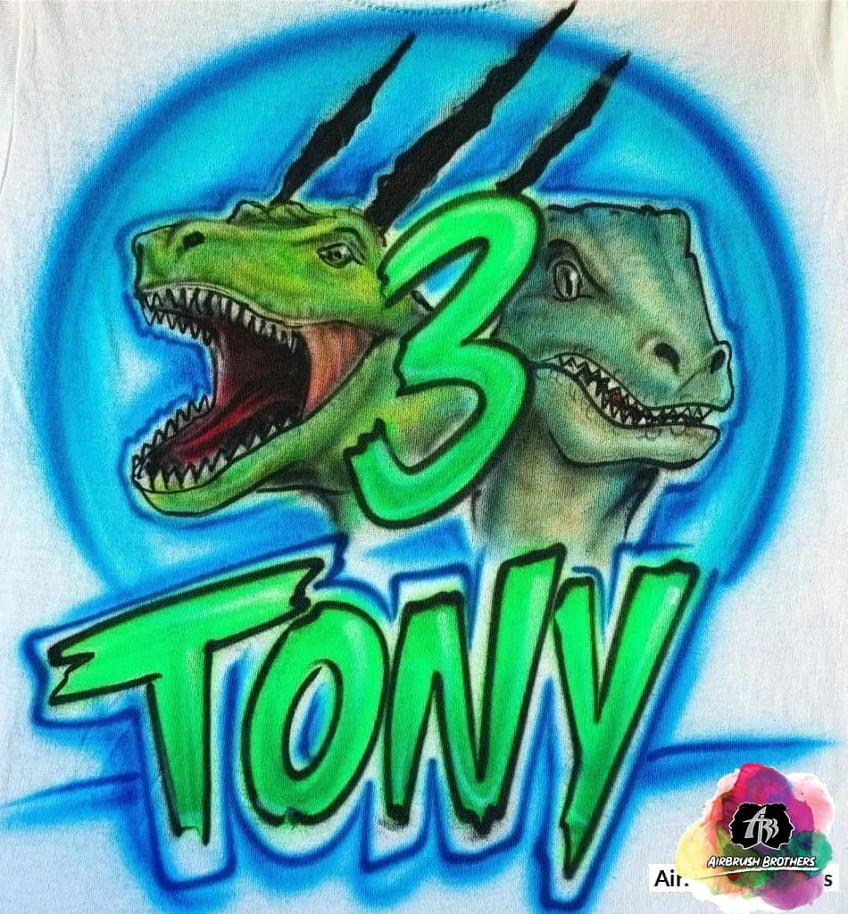 Airbrush Dinosaurs Birthday Design