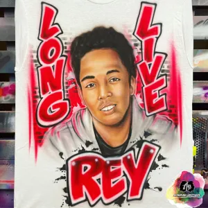 Airbrush Long Live Portrait With Bricks Shirt Design