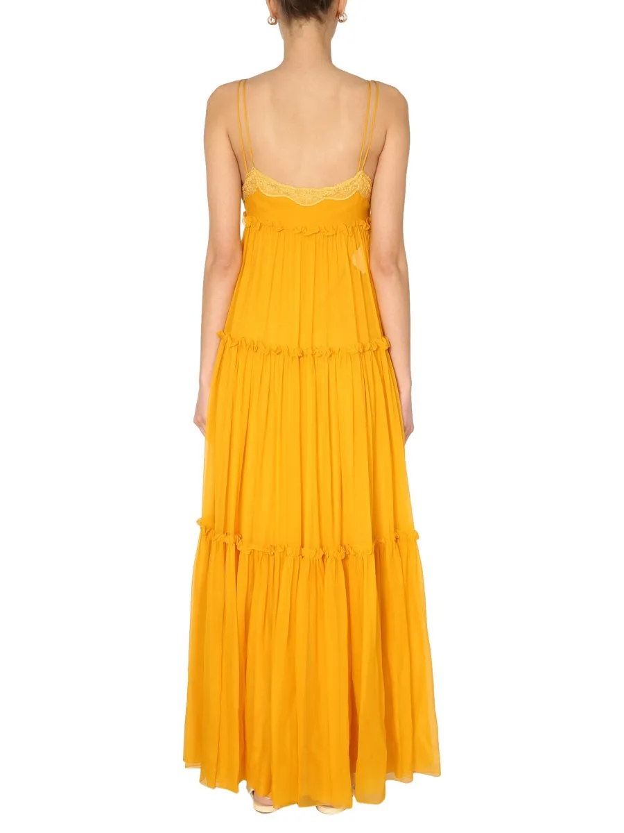 Alberta Ferretti Chiffon Slip Dress