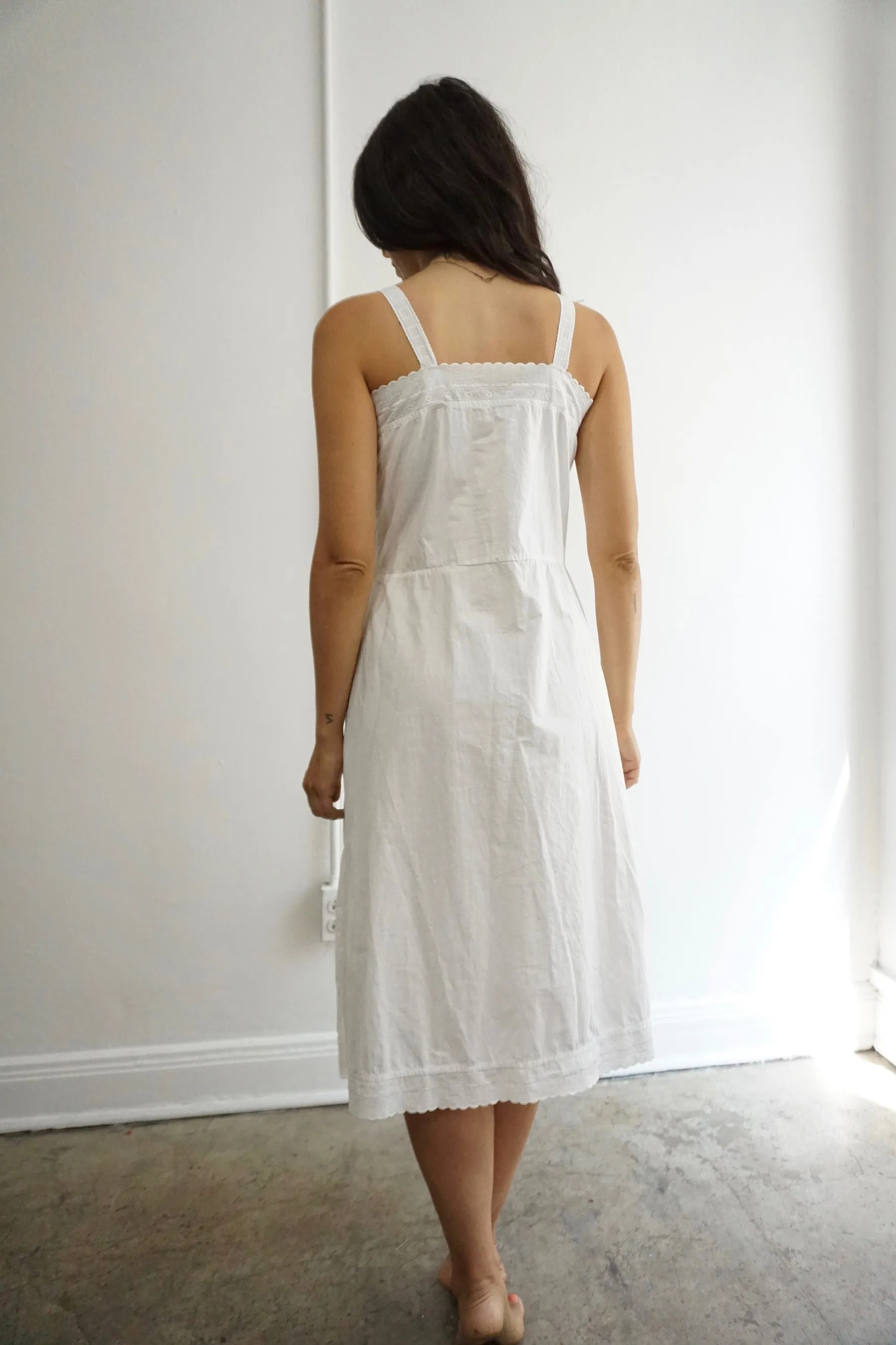 Antique White Cotton Slip Dress