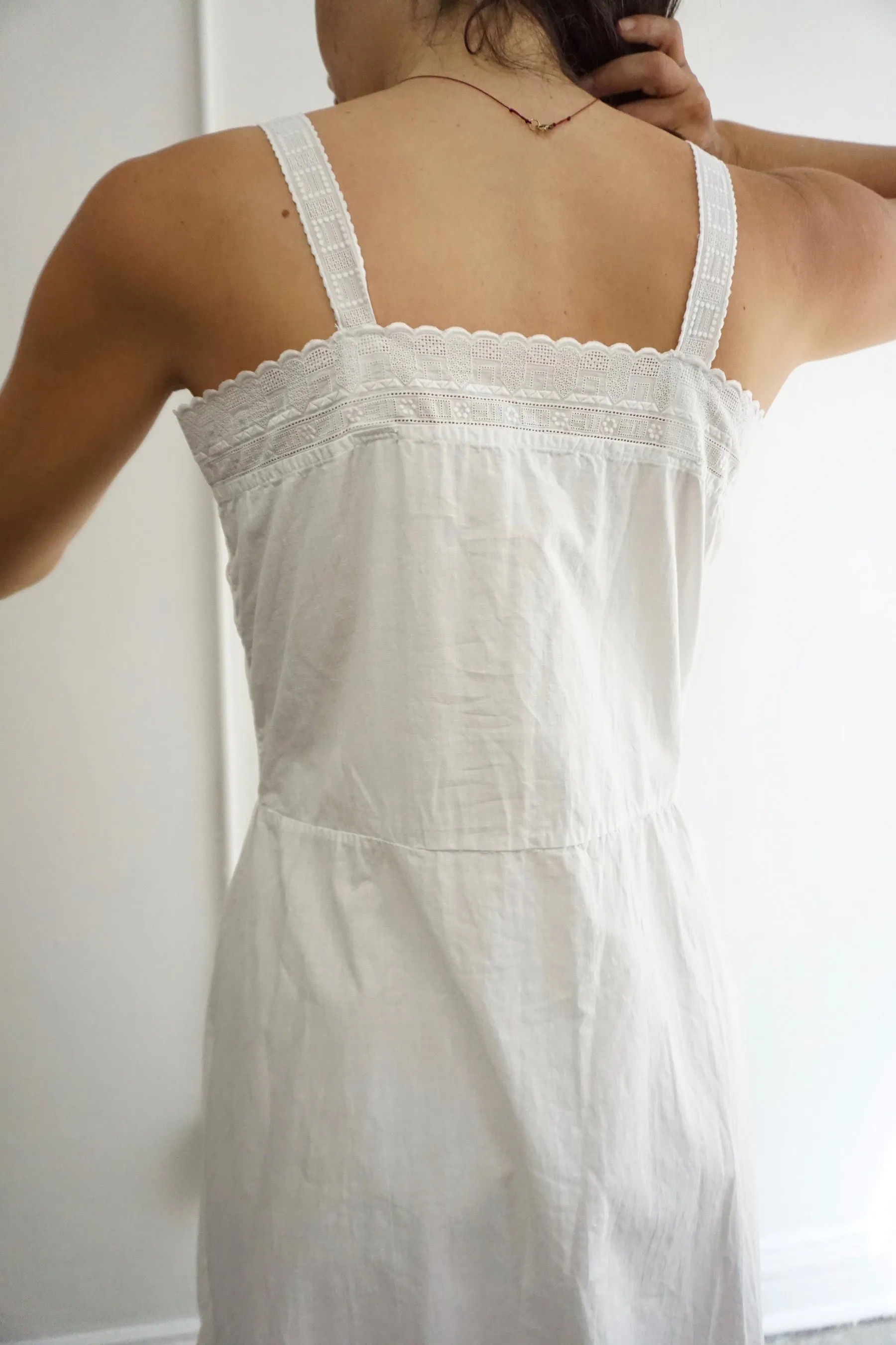 Antique White Cotton Slip Dress