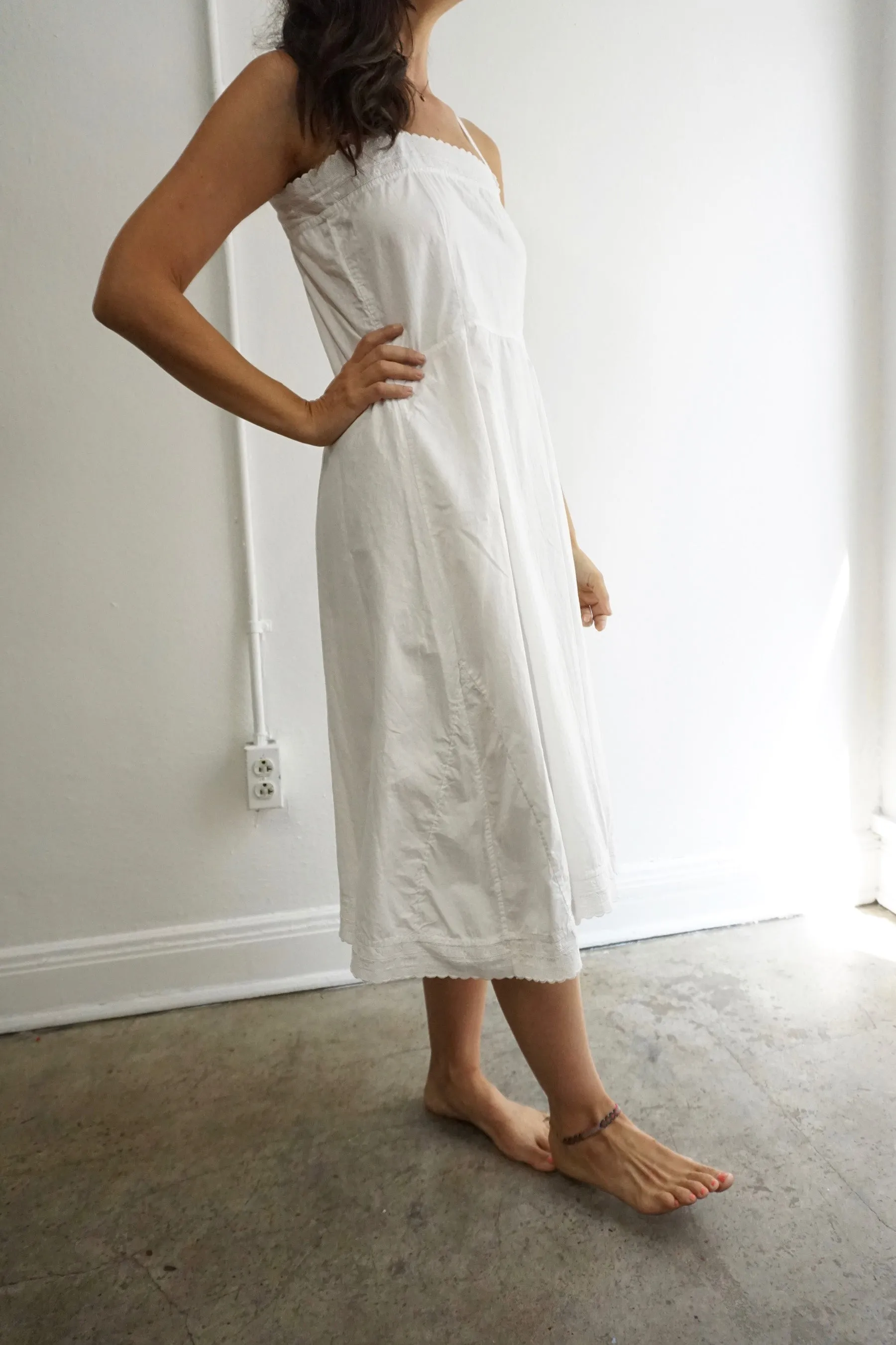 Antique White Cotton Slip Dress