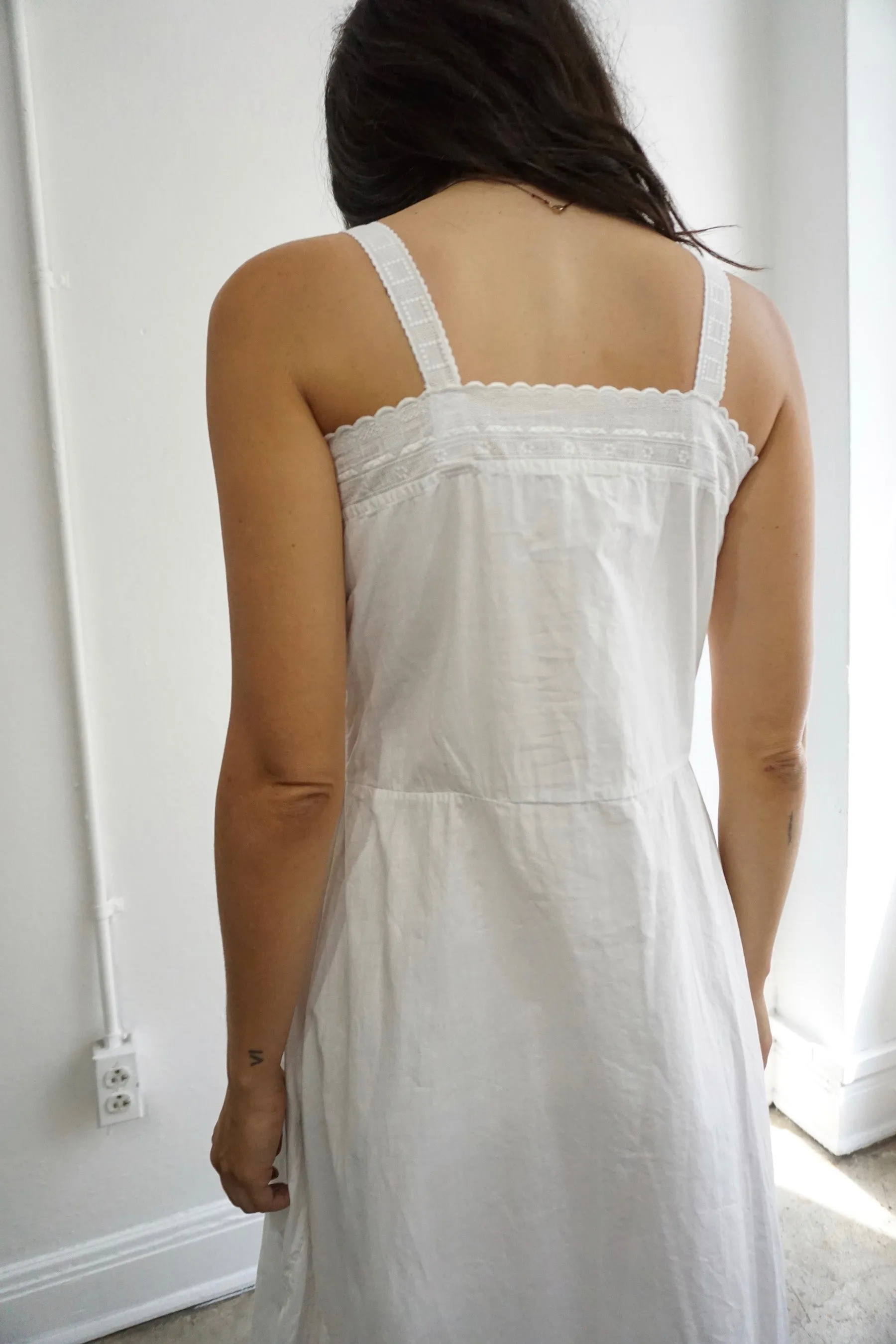 Antique White Cotton Slip Dress