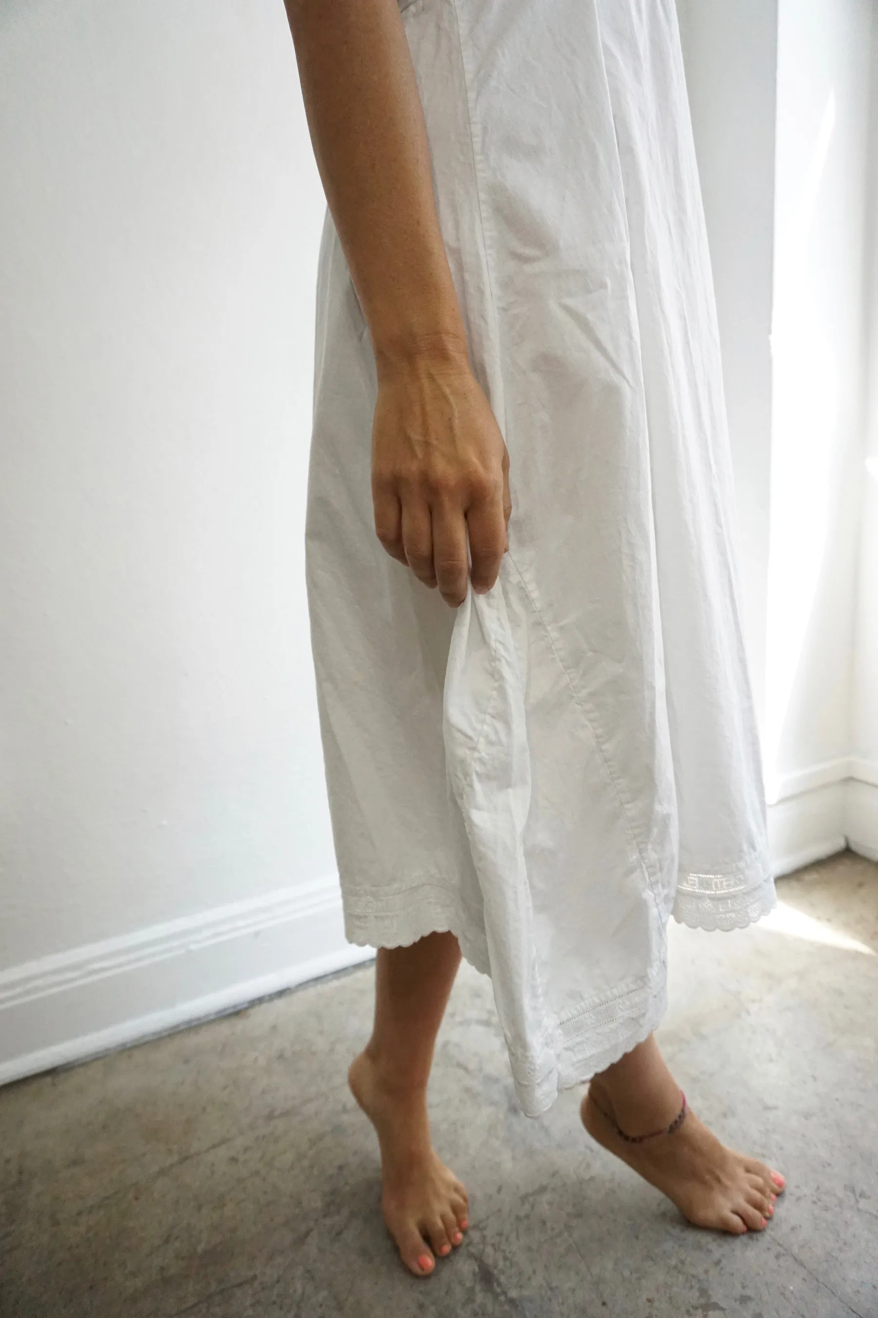 Antique White Cotton Slip Dress