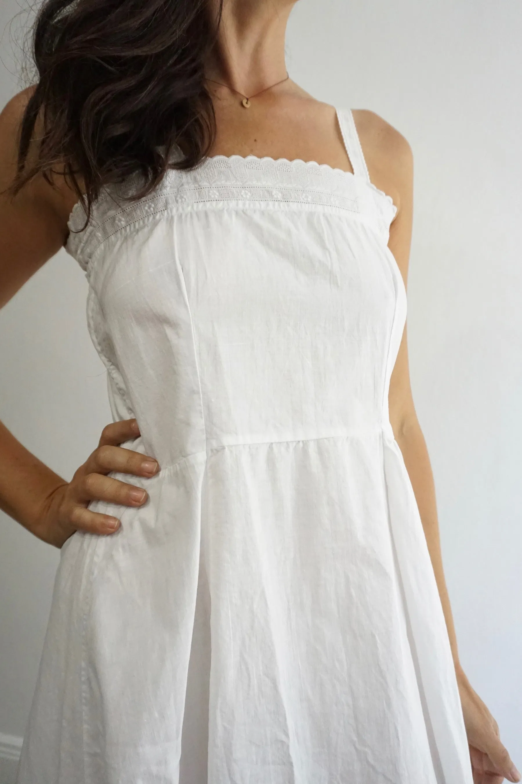 Antique White Cotton Slip Dress