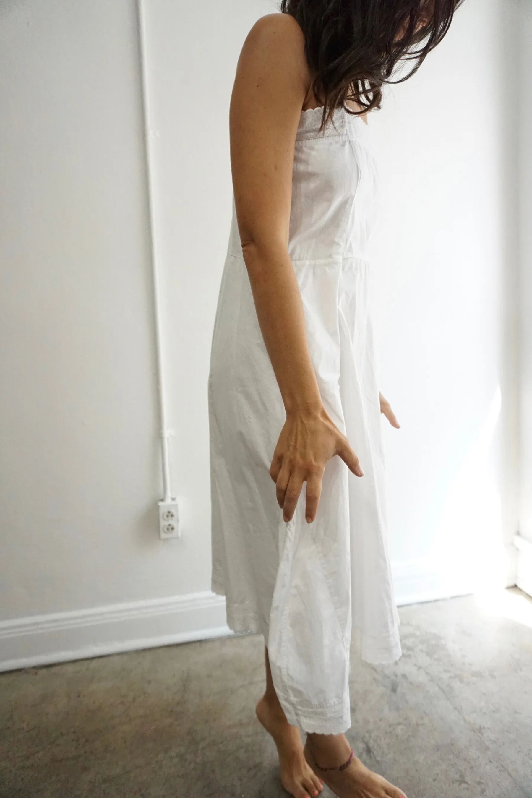 Antique White Cotton Slip Dress