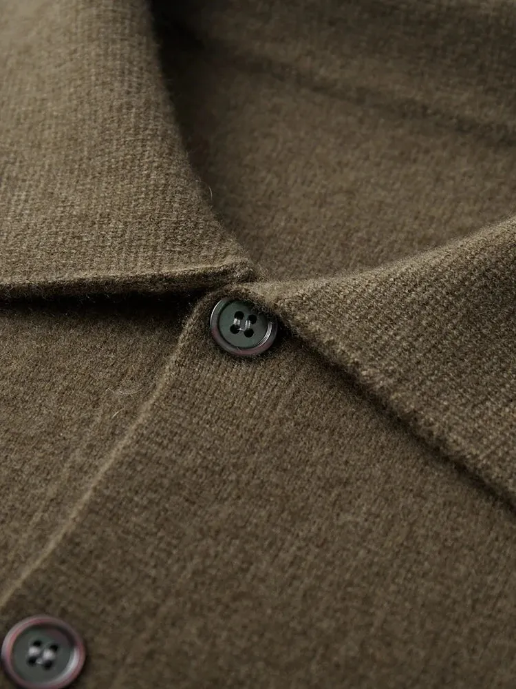 Antonios wool polo collar cardigan