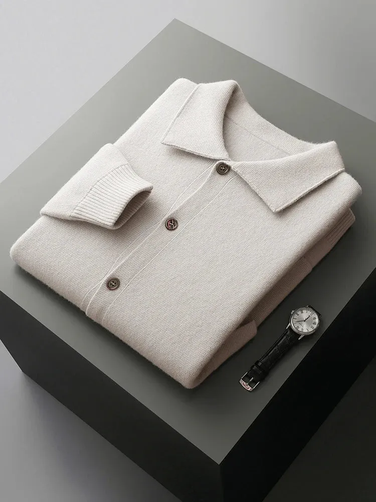 Antonios wool polo collar cardigan