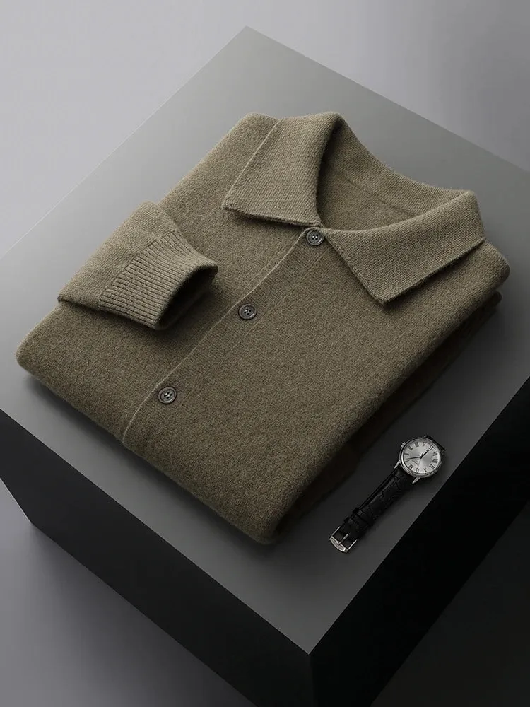 Antonios wool polo collar cardigan