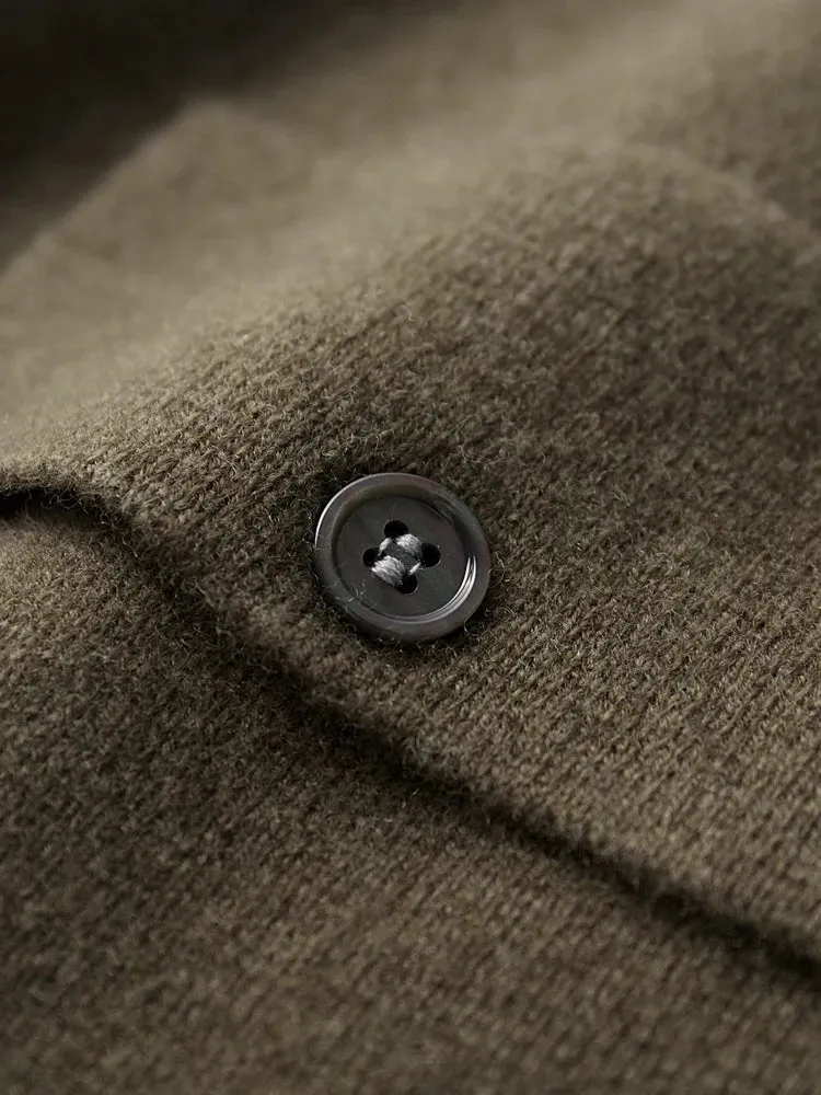 Antonios wool polo collar cardigan