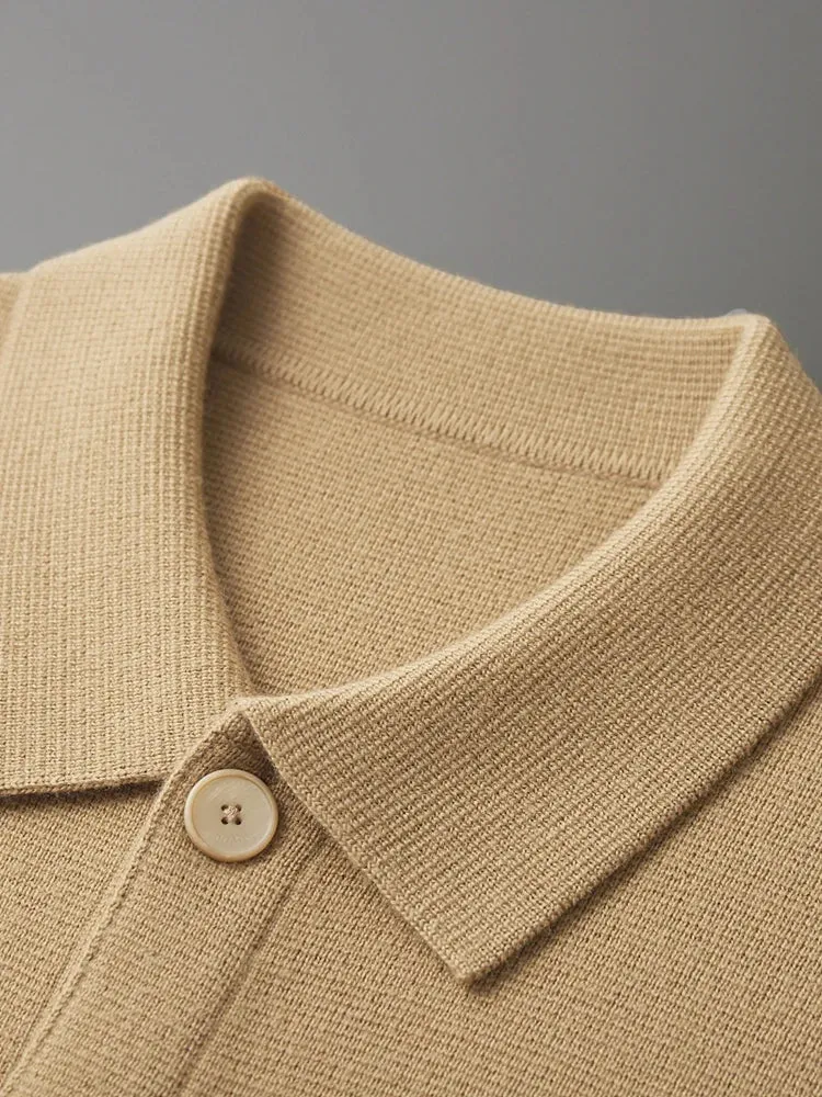 Antonios wool polo collar cardigan