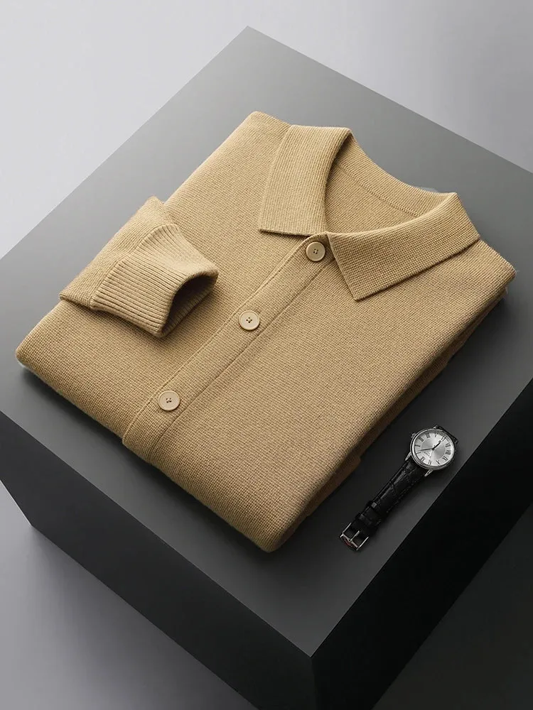 Antonios wool polo collar cardigan