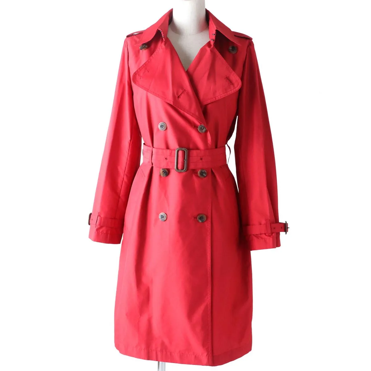 Aquascutum Red Wool Trench Coat Women