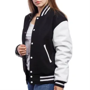 Baseball Jacket Black and White Women