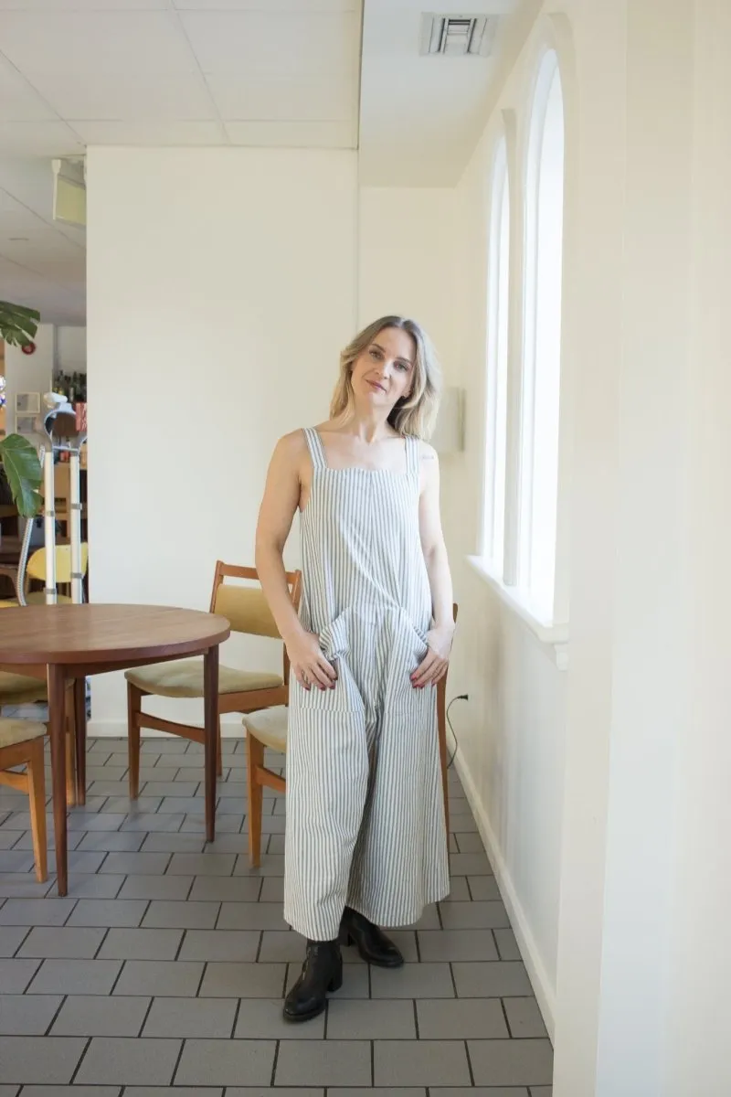 Birds of North America Dusky Greygone Jumpsuit - Ticking Stripe (Online Exclusive)