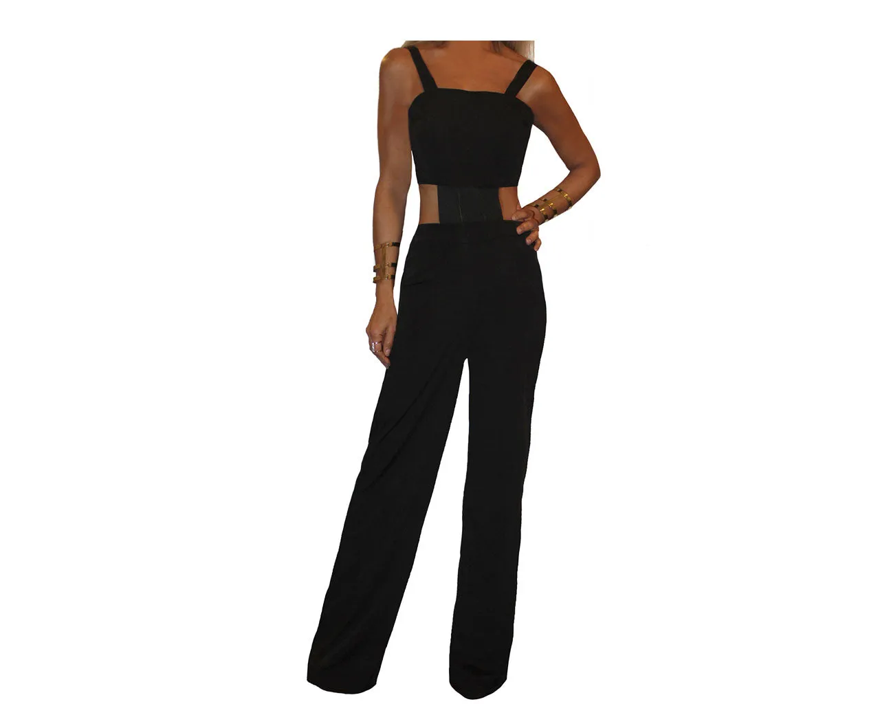 Black Cut-out Jumpsuit - The Bel Air