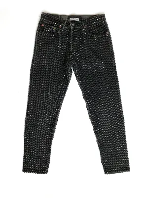 Black Wash Jeweled Jeans