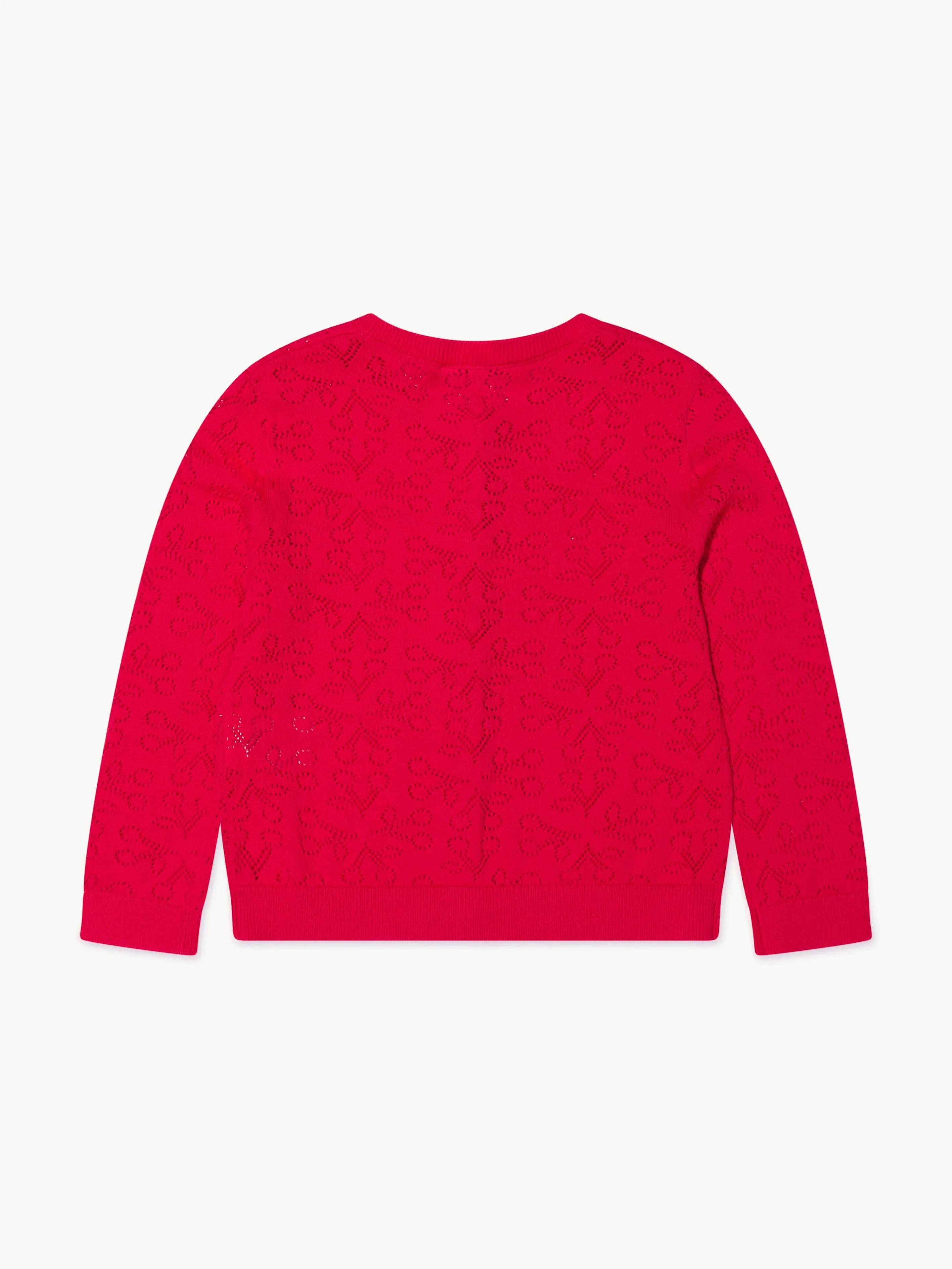 Bonpoint Girls Knitted Cardigan in Red