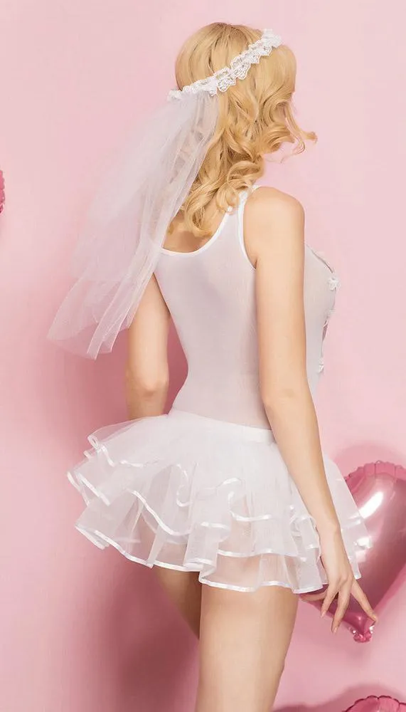 Bridal Babydoll Inspired Dress - Veil Included!