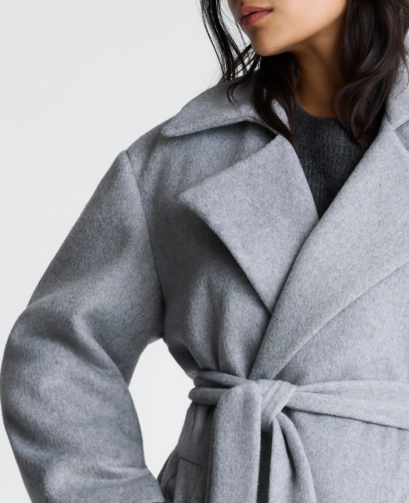 Brushed Felt Trench Coat