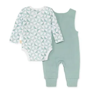 Burt's Bees Organic Baby Ribbed Jumpsuit & Tri Check Bodysuit Set