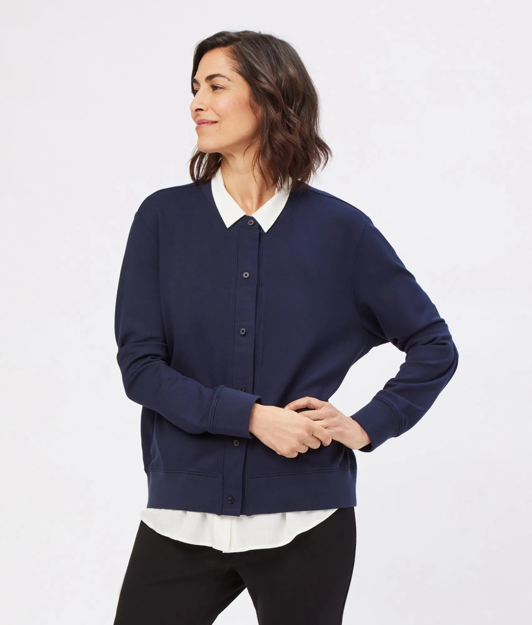 Button-Front Cardigan with Magnetic Closures