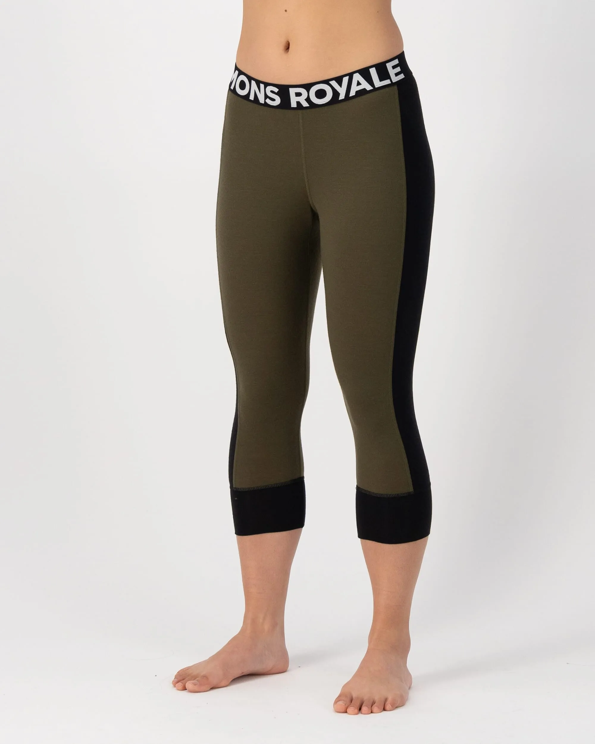 Cascade Merino Base Layer 3/4 Legging - Dark Olive