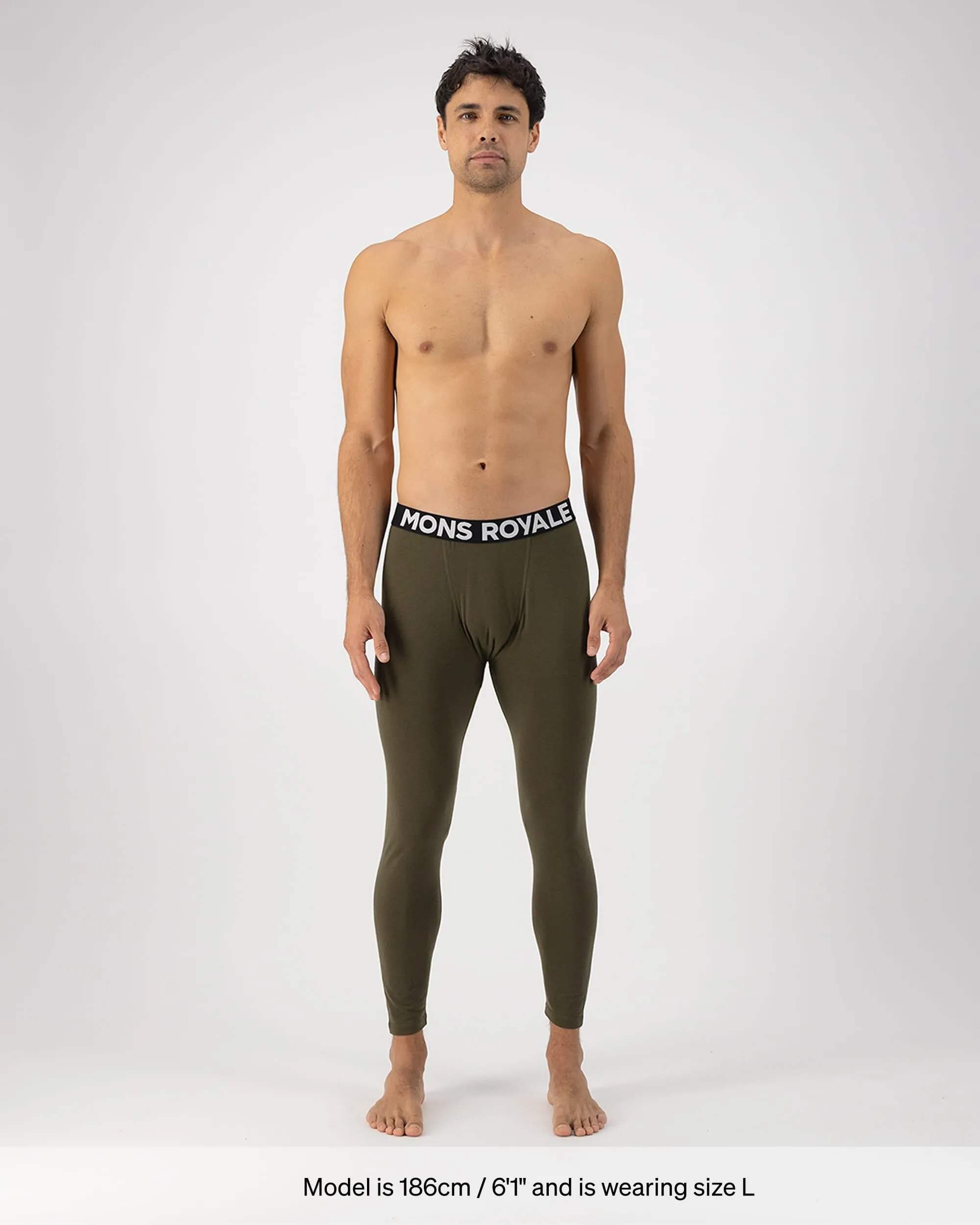 Cascade Merino Base Layer Legging - Dark Olive