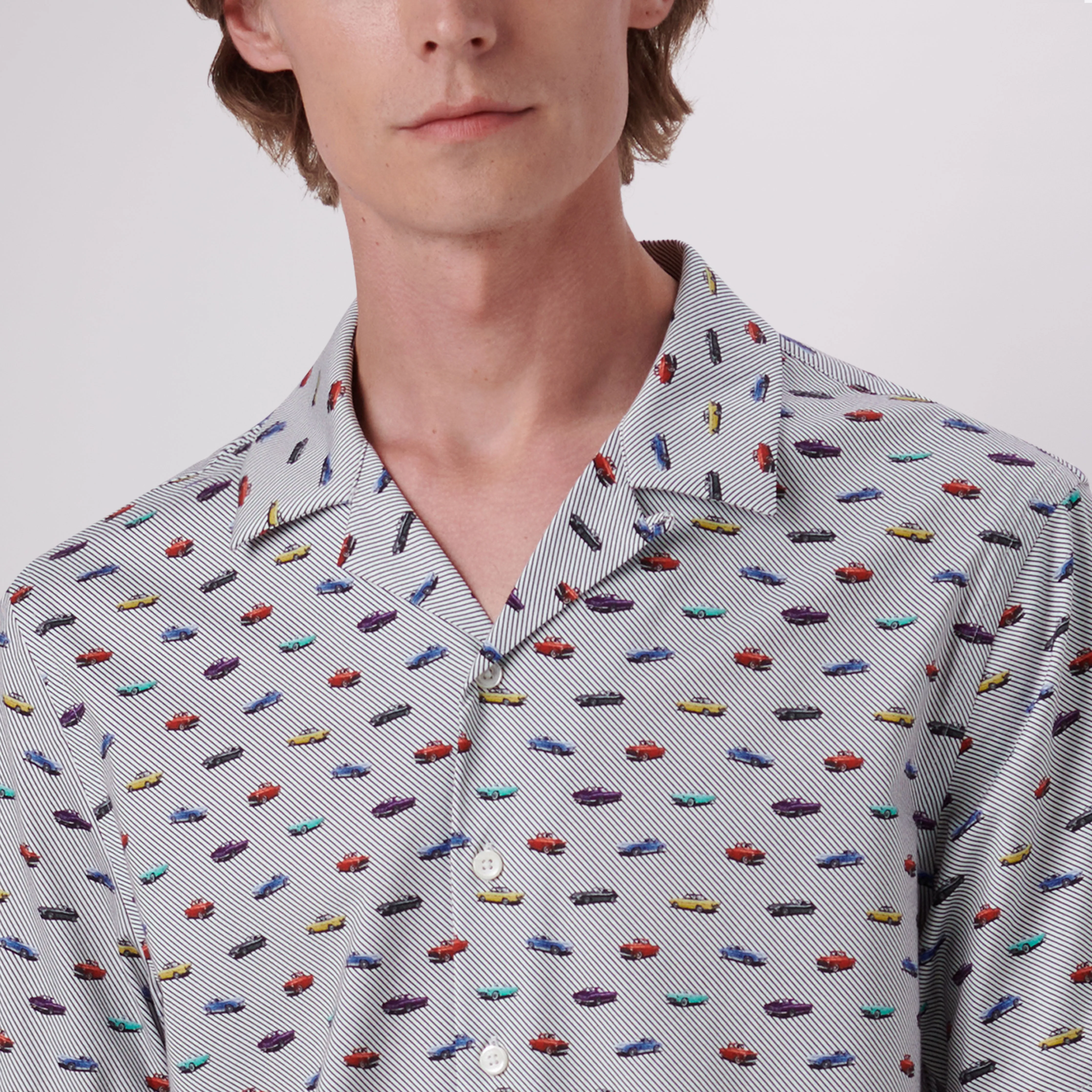 Cole Vintage Cars Print OoohCotton Camp Shirt