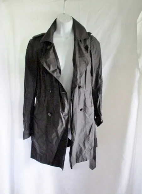 COSTUME NATIONAL ITALY TRENCH jacket coat S BLACK Belt Double Breast