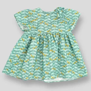 Cotton Dress with Tulip Sleeves and Bow for Baby Girls and Girls