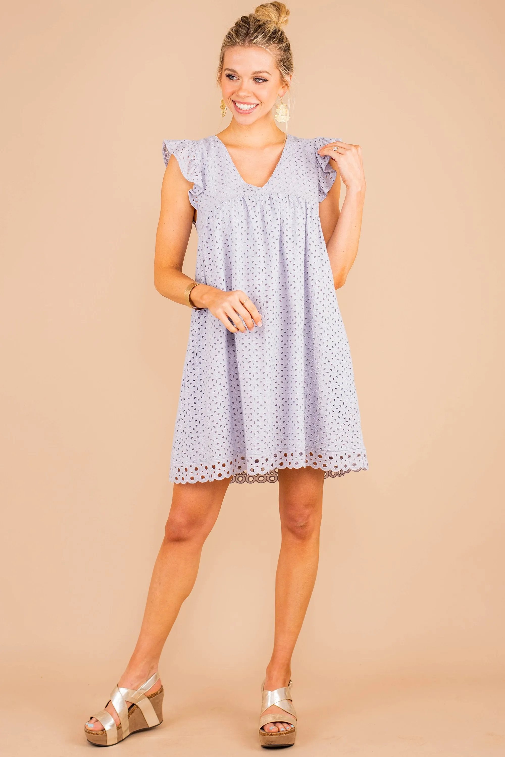 Couldn't Be Sweeter Light Blue Eyelet Dress