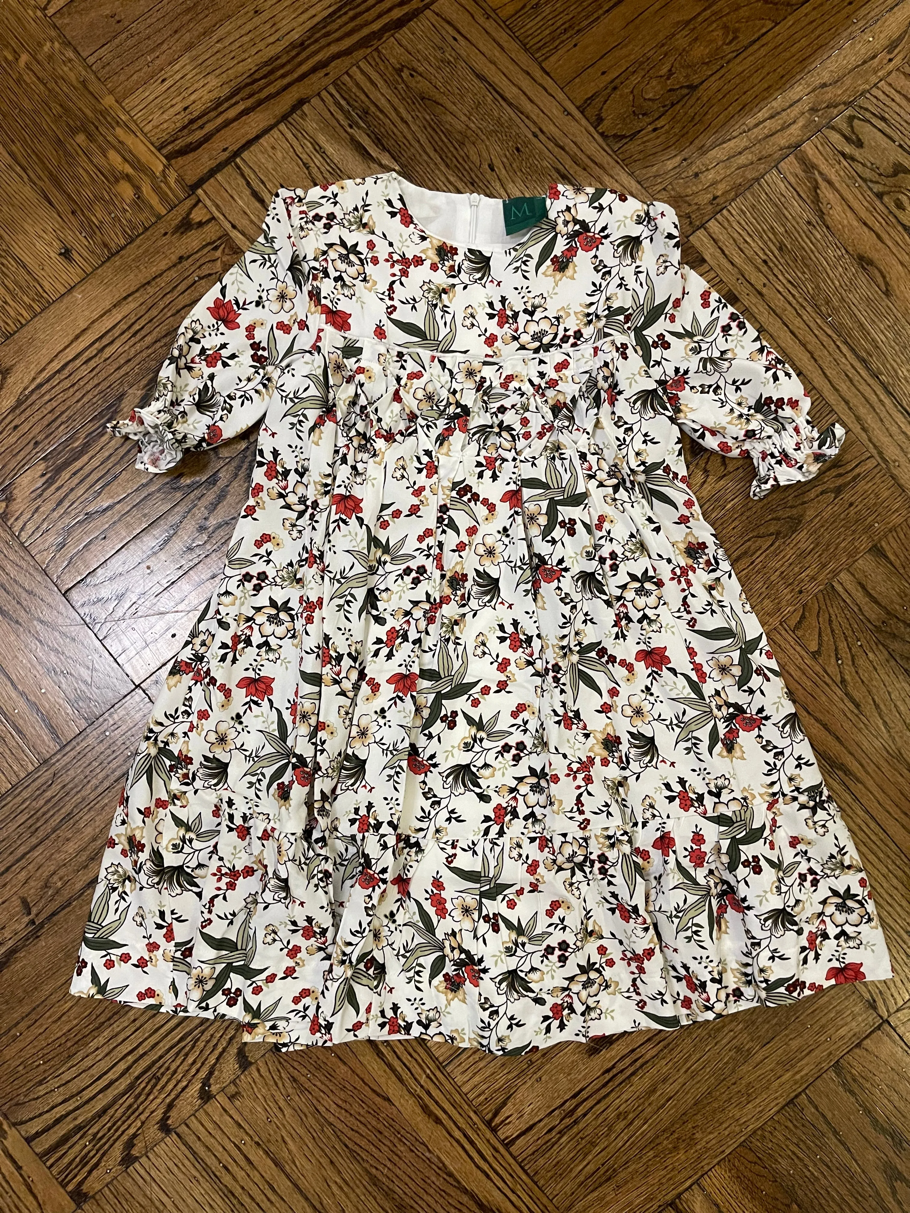 Cream Floral Dress