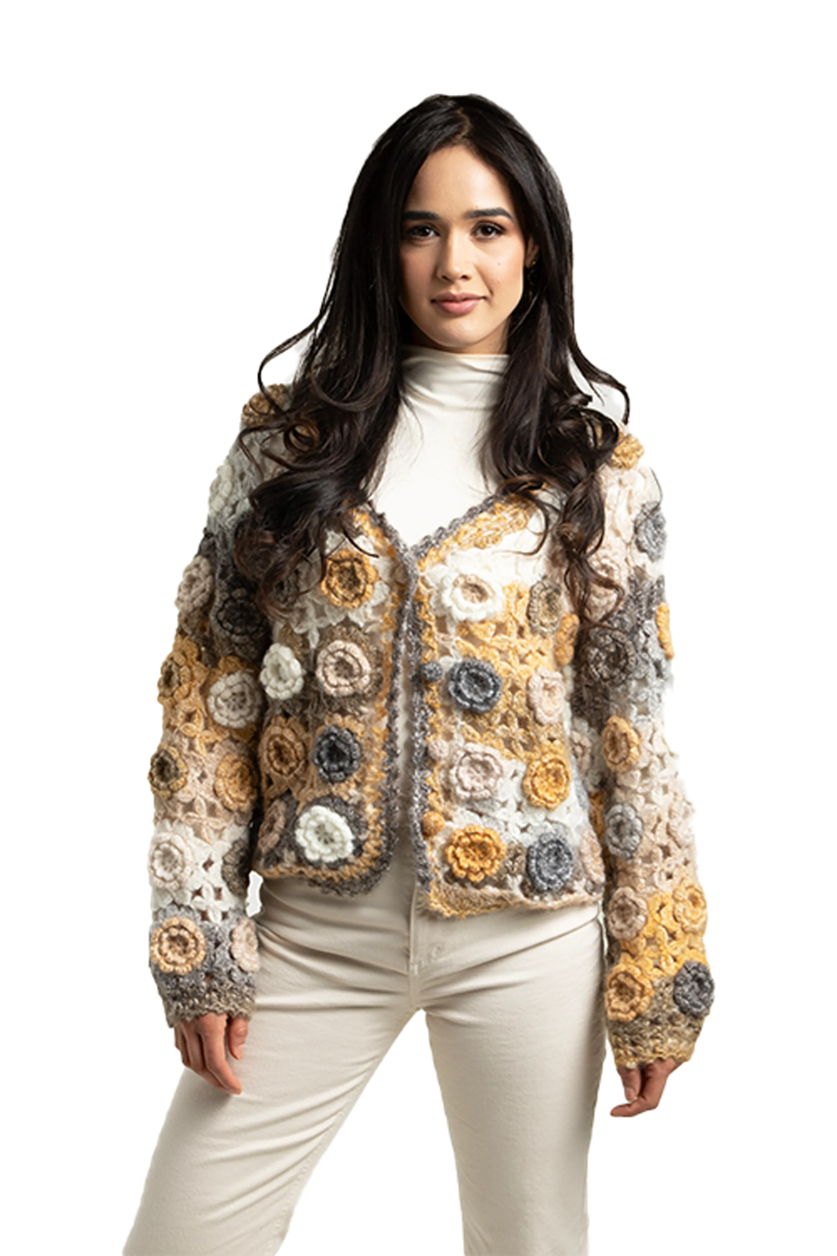 Crochet Floral Pattern Cardigan