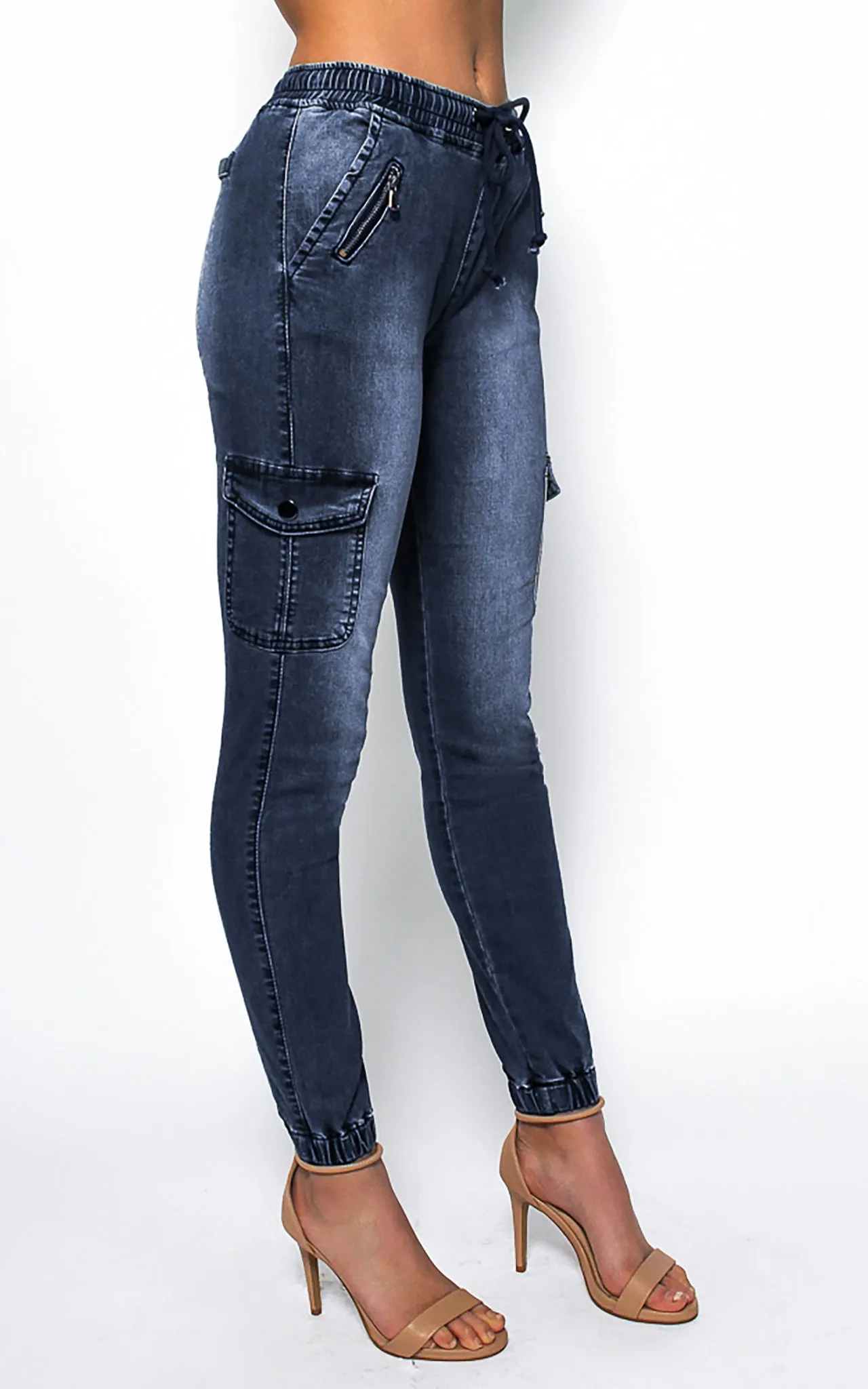 Dip It Low Cargo Jeans - Dark Blue