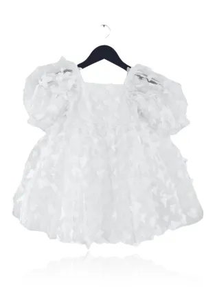 DOLLY ALLOVER BUTTERFLIES BABYDOLL DRESS white