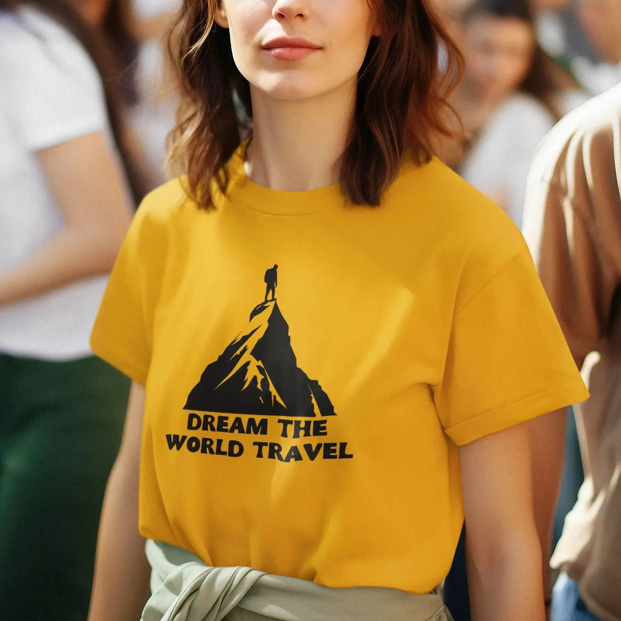 Dream the World Travel Round Neck Half Sleeve Classic T-Shirt