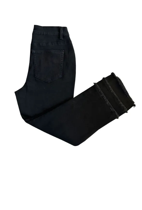 Dual Hem Denim Capri