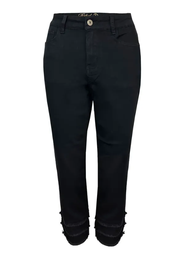 Dual Hem Denim Capri