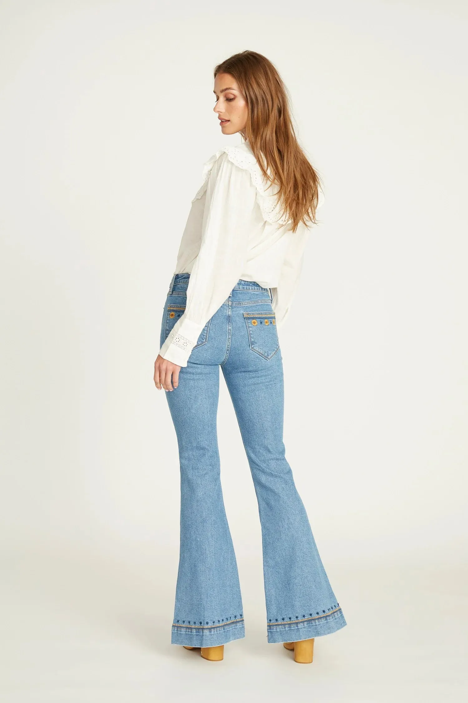 Farrah Flare - Golden Slit Flare Jean