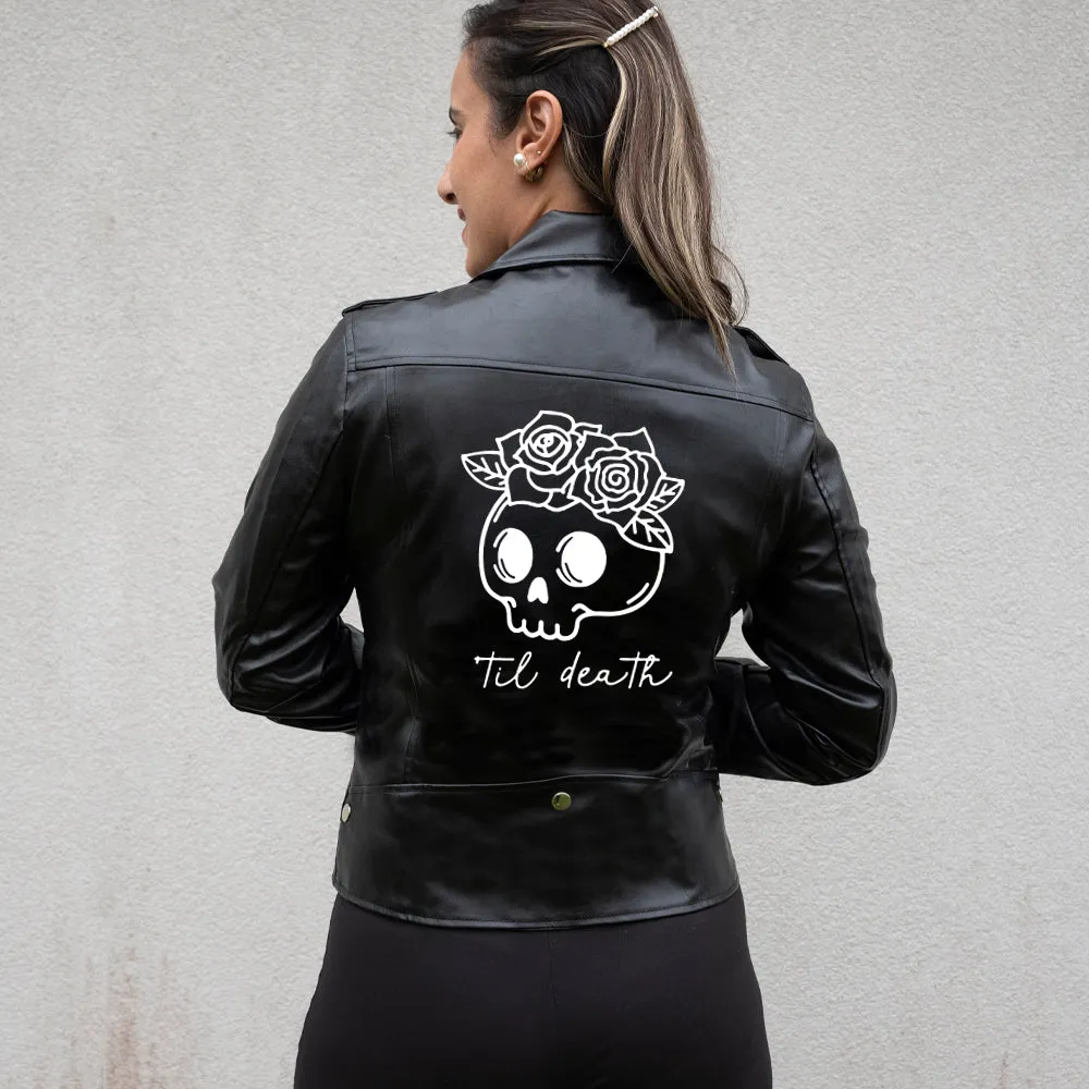 (Faux Leather) Black Leather Jacket Till Death Do Us Part