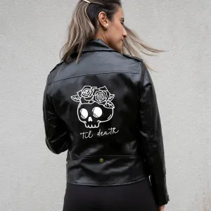 (Faux Leather) Black Leather Jacket Till Death Do Us Part