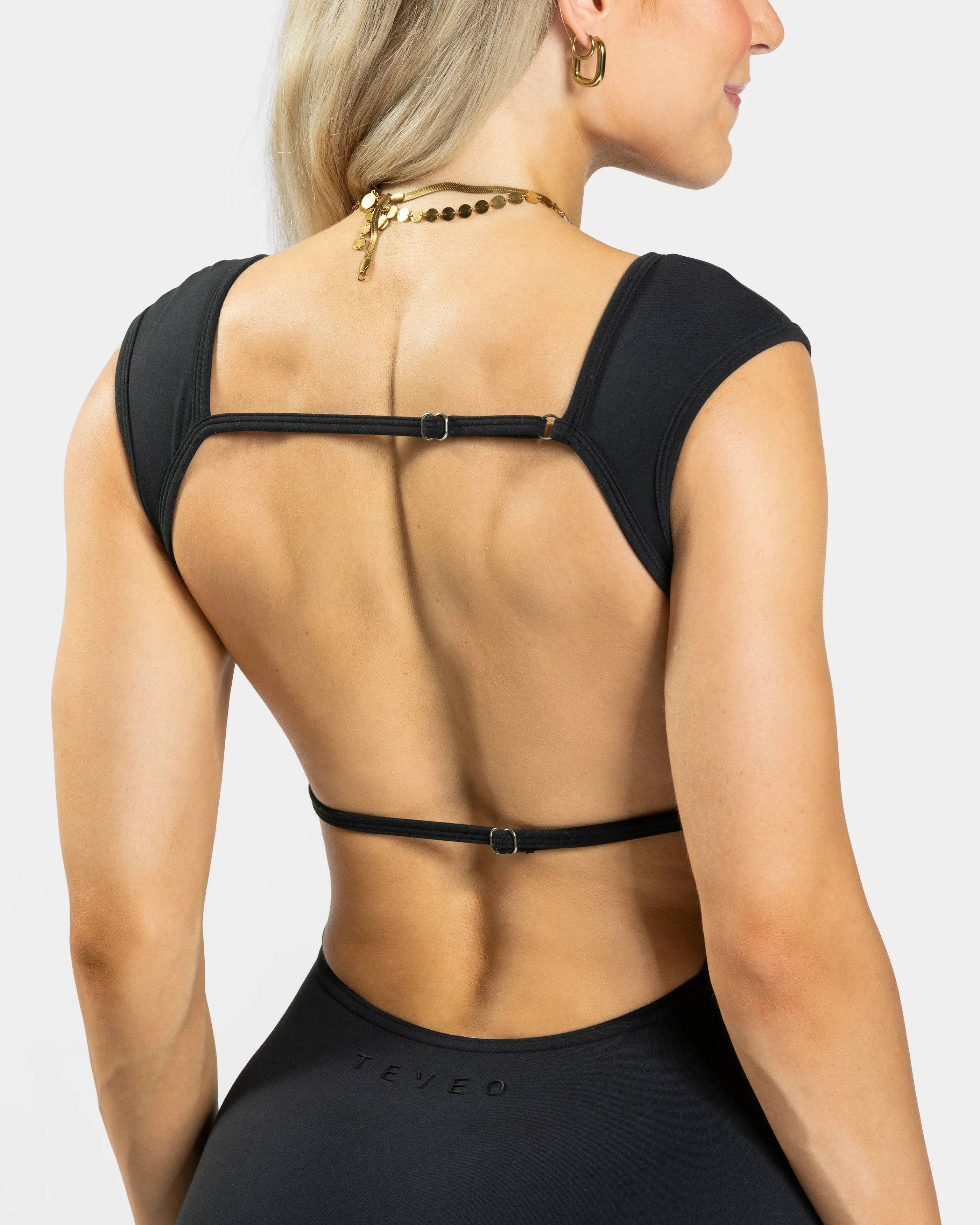 Femme Backless Short Jumpsuit "Schwarz"