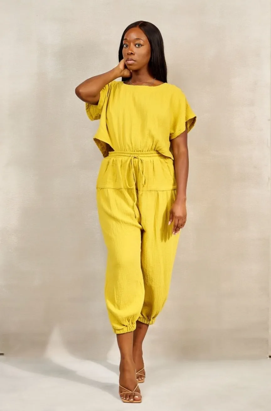 For You Relaxed Back Harem Jumpsuit