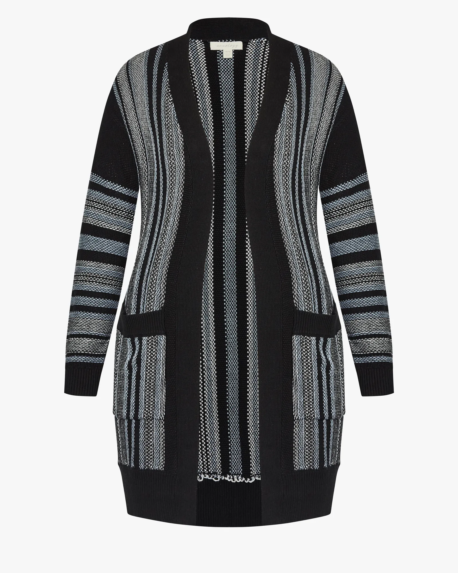 Frankie Striped Cardigan | Black / Charcoal Grey