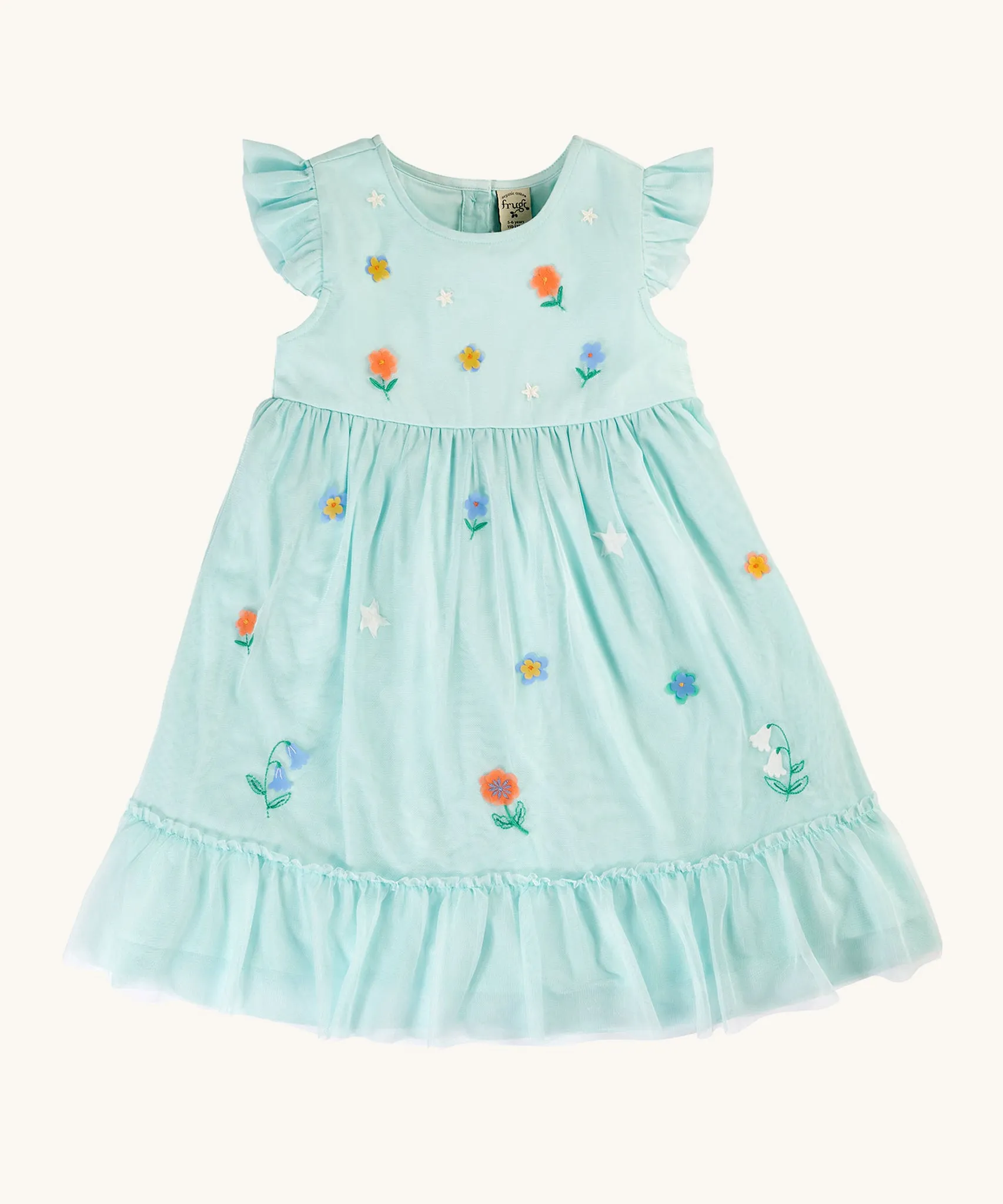 Frugi Tilda Tulle Dress - Glacia/Floral